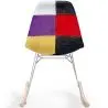 Buy Rocking Chair Modern Patchwork – Nordic Style with Wooden and Steel Legs - Lumi Multicolour 61816 - in the EU