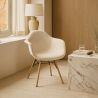 Buy Chair with arms - Upholstered bouclé - Scandinavian - Dining room, office or waiting room - Skandiva White 61819 in the Europe