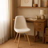 Buy Dining chair Scandinavian upholstered in bouclé – Dining or desk - Lumi White 61820 - prices