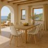Buy Dining chair Scandinavian upholstered in bouclé – Dining or desk - Lumi White 61820 - in the EU