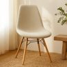 Buy Dining chair Scandinavian upholstered in bouclé – Dining or desk - Lumi White 61820 - in the EU