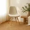 Buy Dining chair Scandinavian upholstered in bouclé – Dining or desk - Lumi White 61820 - prices