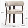Buy Living room armchair with armrests upholstered in Chenille – Dark wood-effect legs – Ergonomic and modern design – Essentia Cream 61789 at MyFaktory