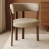 Buy Living room armchair with armrests upholstered in Chenille – Dark wood-effect legs – Ergonomic and modern design – Essentia Cream 61789 - prices