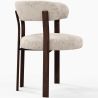 Buy Living room armchair with armrests upholstered in Chenille – Dark wood-effect legs – Ergonomic and modern design – Essentia Cream 61789 with a guarantee