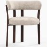 Buy Living room armchair with armrests upholstered in Chenille – Dark wood-effect legs – Ergonomic and modern design – Essentia Cream 61789 in the Europe