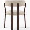 Buy Living room armchair with armrests upholstered in Chenille – Dark wood-effect legs – Ergonomic and modern design – Essentia Cream 61789 - in the EU