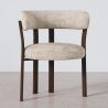 Buy Living room armchair with armrests upholstered in Chenille – Dark wood-effect legs – Ergonomic and modern design – Essentia Cream 61789 at MyFaktory