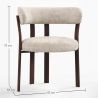 Buy Living room armchair with armrests upholstered in Chenille – Dark wood-effect legs – Ergonomic and modern design – Essentia Cream 61789 at MyFaktory