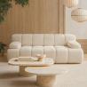 Buy Modular Sofa Upholstered in Bouclé Fabric – 2/3 Seater – Bathy White 61822 - prices