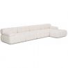 Buy Modular Sofa Chaise Longue Upholstered in Bouclé Fabric - 4/5 seats - Bathy White 61824 - in the EU