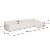 Buy Modular Sofa Chaise Longue Upholstered in Bouclé Fabric - 4/5 seats - Bathy White 61824 in the Europe