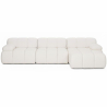 Buy Modular Sofa Chaise Longue Upholstered in Bouclé Fabric - 3/4 seater - Bathy White 61825 - in the EU