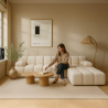 Buy Modular Sofa Chaise Longue Upholstered in Bouclé Fabric - 3/4 seater - Bathy White 61825 - prices