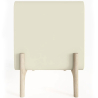 Buy Modern Scandi nightstand covered in faux leather with 3 drawers and natural wood legs - Barel Cream 61827 - in the EU
