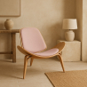 Buy Designer Armchair - Scandinavian Armchair - Fabric Upholstery - Peach - Luna Fersken 61830 - in the EU