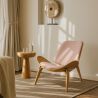 Buy Designer Armchair - Scandinavian Armchair - Fabric Upholstery - Peach - Luna Peach 61830 home delivery
