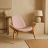 Buy Designer Armchair - Scandinavian Armchair - Fabric Upholstery - Peach - Luna Peach 61830 with a guarantee
