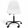 Buy Office Chair Swivel with Wheels – Velvet Upholstery – Steel Black Legs - Brielle  White 61832 - in the EU