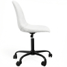 Buy Office Chair Swivel with Wheels – Velvet Upholstery – Steel Black Legs - Brielle  White 61832 home delivery