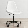 Buy Office Chair Swivel with Wheels – Velvet Upholstery – Steel Black Legs - Brielle  White 61832 in the Europe
