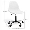 Buy Office Chair Swivel with Wheels – Velvet Upholstery – Steel Black Legs - Brielle  White 61832 home delivery