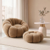 Buy Armchair with Ottoman Upholstered – Soft Fabric – Calera Chocolate 61837 - in the EU