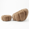 Buy Armchair with Ottoman Upholstered – Soft Fabric – Calera Chocolate 61837 - prices