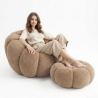 Buy Armchair with Ottoman Upholstered – Soft Fabric – Calera Chocolate 61837 with a guarantee