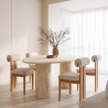 Buy Chair Chenille Upholstered - Light Natural Rubber Wood Frame - Taroj Beige 61874 in the Europe