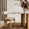 Buy Chair Chenille Upholstered - Light Natural Rubber Wood Frame - Taroj Beige 61874 in the Europe