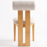 Buy Chair Chenille Upholstered - Light Natural Rubber Wood Frame - Taroj Beige 61874 - in the EU