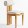 Buy Chair Chenille Upholstered - Light Natural Rubber Wood Frame - Taroj Beige 61874 home delivery