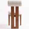 Buy Chair Chenille Upholstered - Dark Natural Rubber Wood Frame - Taroj Beige 61875 - prices