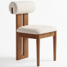 Buy Chair Chenille Upholstered - Dark Natural Rubber Wood Frame - Taroj Beige 61875 home delivery
