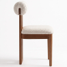 Buy Chair Chenille Upholstered - Dark Natural Rubber Wood Frame - Taroj Beige 61875 - in the EU