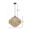 Buy Pendant Light - Natural Rope and Black Metal Frame - Nasuh Natural 61876 - in the EU
