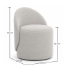Buy Stool Low Round – Upholstered Seat with Backrest – Yera White 61873 - prices