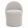 Buy Stool Low Round – Upholstered Seat with Backrest – Yera White 61873 - in the EU