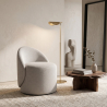 Buy Stool Low Round – Upholstered Seat with Backrest – Yera White 61873 in the Europe