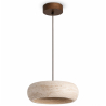 Buy Ceiling light pendant - Wood & travertine - Leonore Beige 61881 home delivery