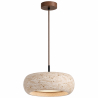 Buy Ceiling light pendant - Wood & travertine - Leonore Beige 61881 at MyFaktory