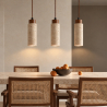 Buy Ceiling light pendant wood & travertine - Eloisa Beige 61882 in the Europe