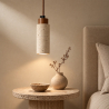 Buy Ceiling light pendant wood & travertine - Eloisa Beige 61882 with a guarantee