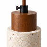 Buy Ceiling light pendant wood & travertine - Eloisa Beige 61882 - in the EU