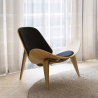 Buy Designer armchair - Scandinavian armchair - Fabric upholstery - Luna Light grey 16773 - prices
