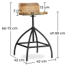 Buy Onawa vintage industrial style stool Natural wood 58481 with a guarantee