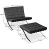 Buy City Armchair with Matching Ottoman - Premium Leather Black 13184 - in the EU