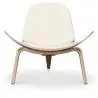 Buy Designer armchair - Scandinavian armchair - Faux leather upholstery - Luna Ivory 16774 - in the EU