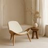 Buy Designer armchair - Scandinavian armchair - Faux leather upholstery - Luna Ivory 16774 in the Europe